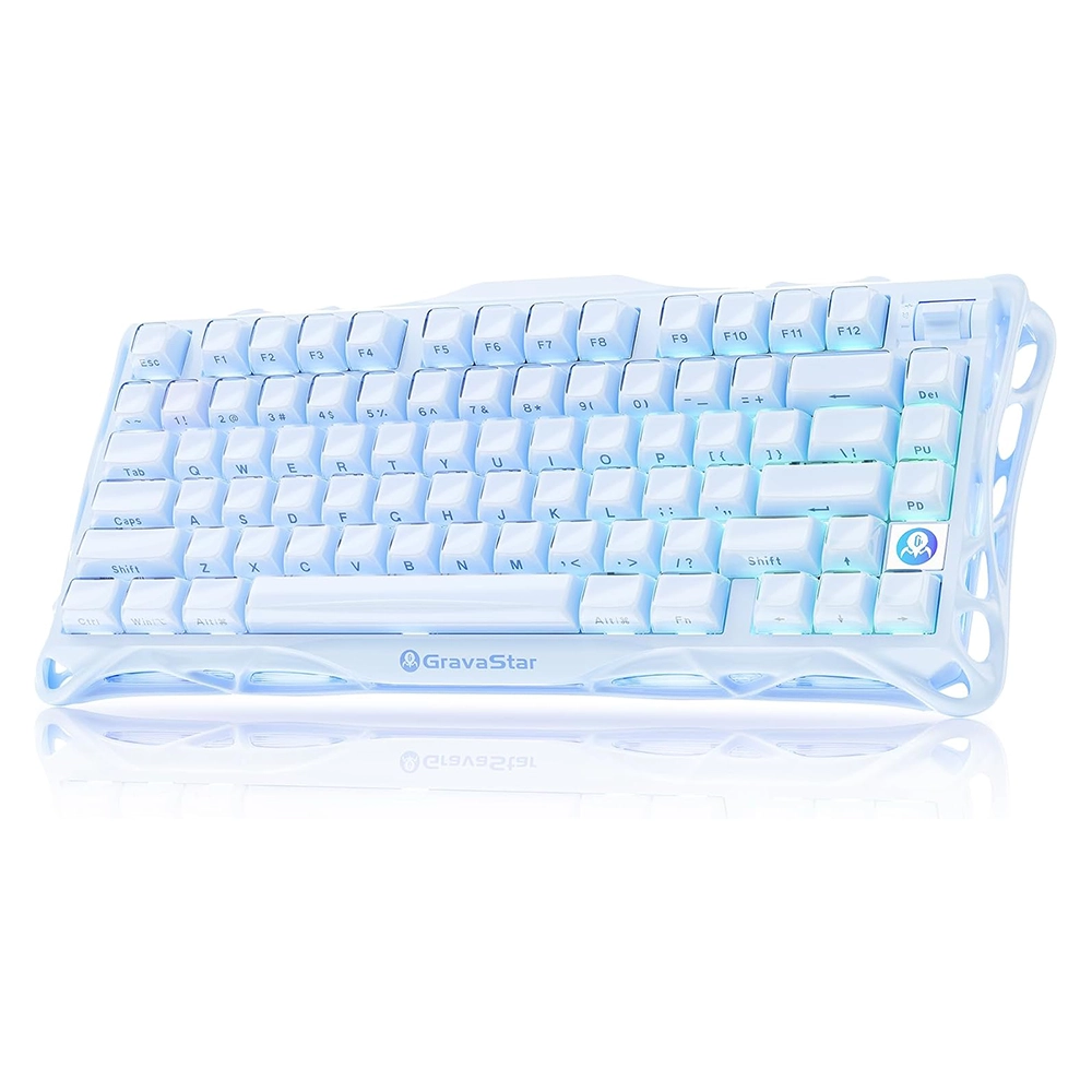 کیبورد گیمینگ گراوااستار نسخه کلکسیونی مدل Mercury K1 Mechanical Gaming Keyboard-Special Edition-ice blue